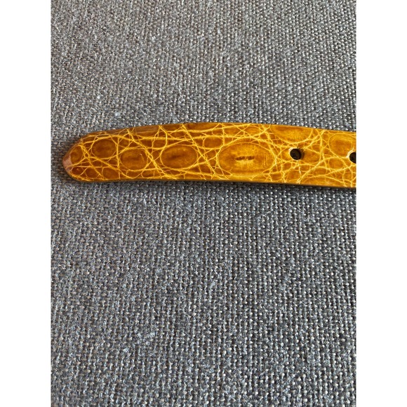 The Worth Collection womans belt Mustard classic croco belt crocodile size PT 28 - Picture 9 of 16